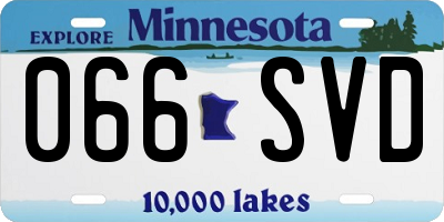 MN license plate 066SVD