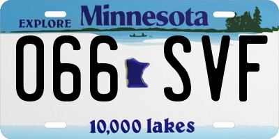 MN license plate 066SVF