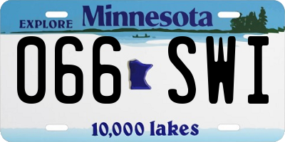 MN license plate 066SWI