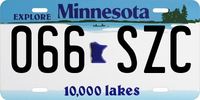MN license plate 066SZC