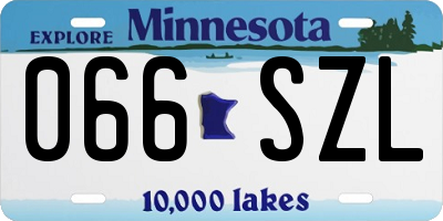 MN license plate 066SZL