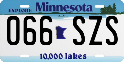 MN license plate 066SZS
