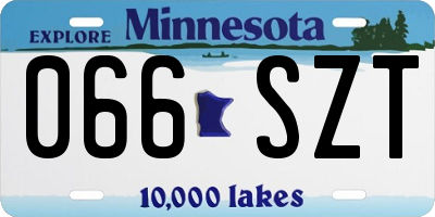 MN license plate 066SZT
