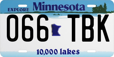 MN license plate 066TBK