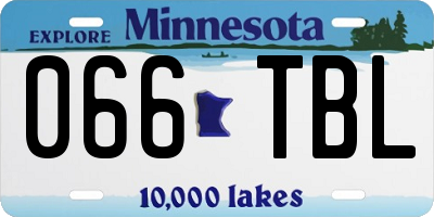 MN license plate 066TBL