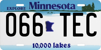 MN license plate 066TEC