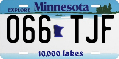 MN license plate 066TJF