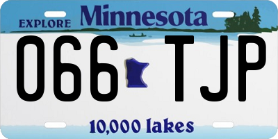 MN license plate 066TJP