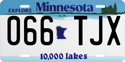 MN license plate 066TJX