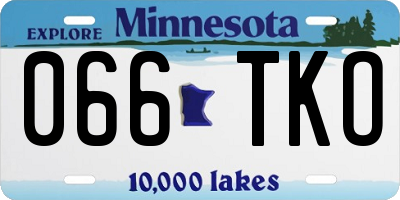 MN license plate 066TKO
