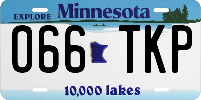 MN license plate 066TKP