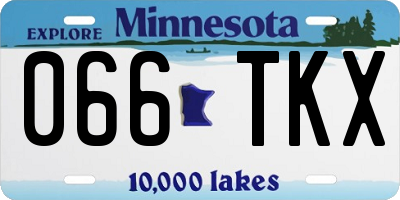 MN license plate 066TKX