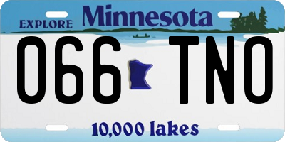 MN license plate 066TNO