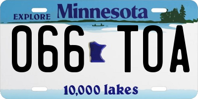 MN license plate 066TOA