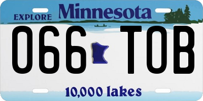 MN license plate 066TOB