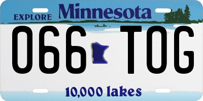 MN license plate 066TOG
