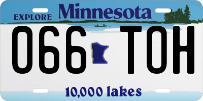 MN license plate 066TOH