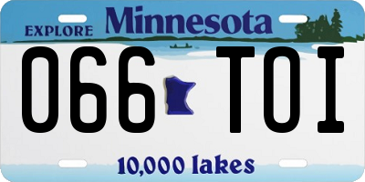 MN license plate 066TOI