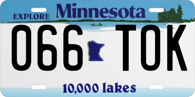 MN license plate 066TOK