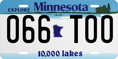 MN license plate 066TOO