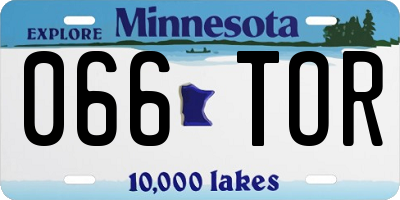 MN license plate 066TOR