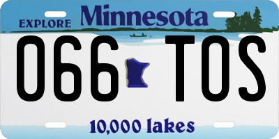 MN license plate 066TOS