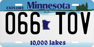 MN license plate 066TOV
