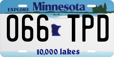 MN license plate 066TPD