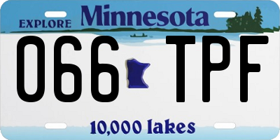 MN license plate 066TPF