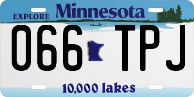 MN license plate 066TPJ