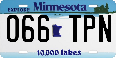 MN license plate 066TPN