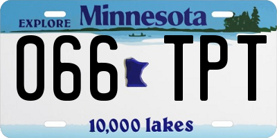 MN license plate 066TPT