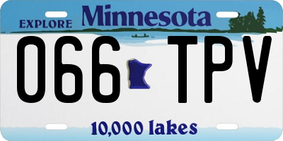 MN license plate 066TPV