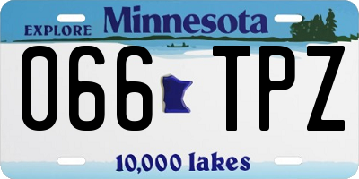 MN license plate 066TPZ