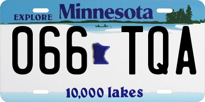 MN license plate 066TQA