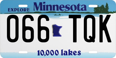 MN license plate 066TQK