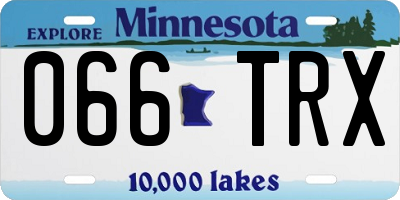 MN license plate 066TRX