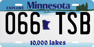 MN license plate 066TSB
