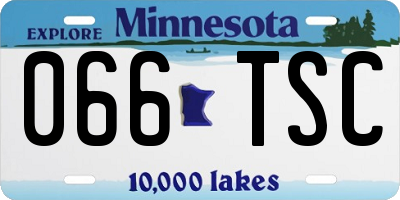 MN license plate 066TSC