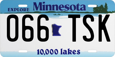 MN license plate 066TSK