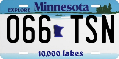 MN license plate 066TSN