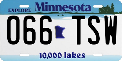 MN license plate 066TSW