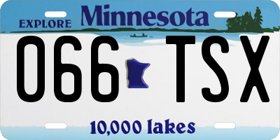 MN license plate 066TSX