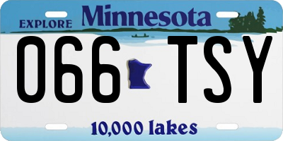 MN license plate 066TSY