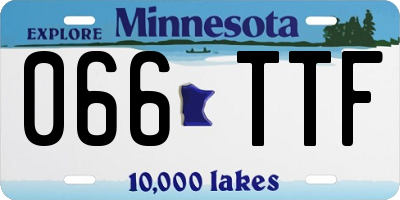 MN license plate 066TTF