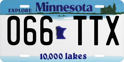 MN license plate 066TTX