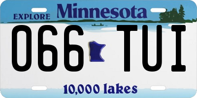 MN license plate 066TUI