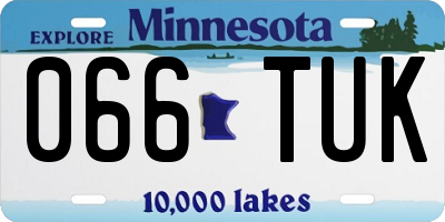 MN license plate 066TUK