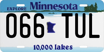 MN license plate 066TUL