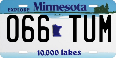 MN license plate 066TUM